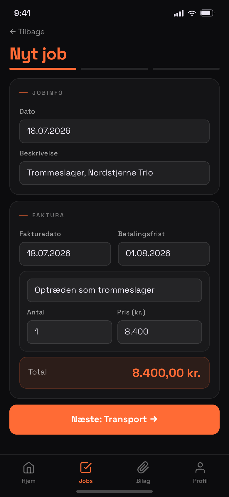 Nyt job i portalen: fakturalinjer med live-total og automatisk betalingsfrist